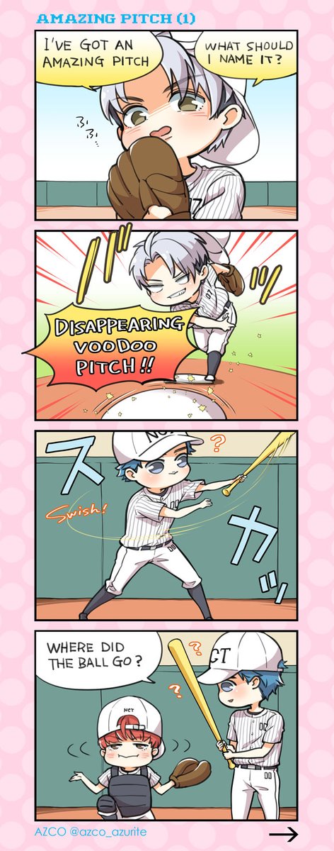 Baseball ? ⚾️ ⚾️

#NCT127 #NCTFanart #azcomic 
#태용 #Taeyong #유타 #Yuta #태일 #Taeil #마크 #Mark #해찬 #Haechan 