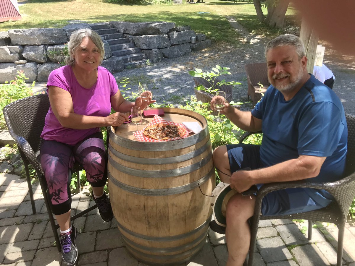 RLitwiller's tweet photo. Beautiful day for a #NavyBikeRide along the #MilleniumTrail in #PrinceEdwardCounty in support of #RCNBenevolentFund &amp; #SupportOurTroops. Finished with wood fired pizza &amp; wine from #HillierCreekEstates &amp; our friends/owners Kemp &amp; Amber -stong supporters of #WoundedWarriorsCanada. https://t.co/J3LIegnt5x