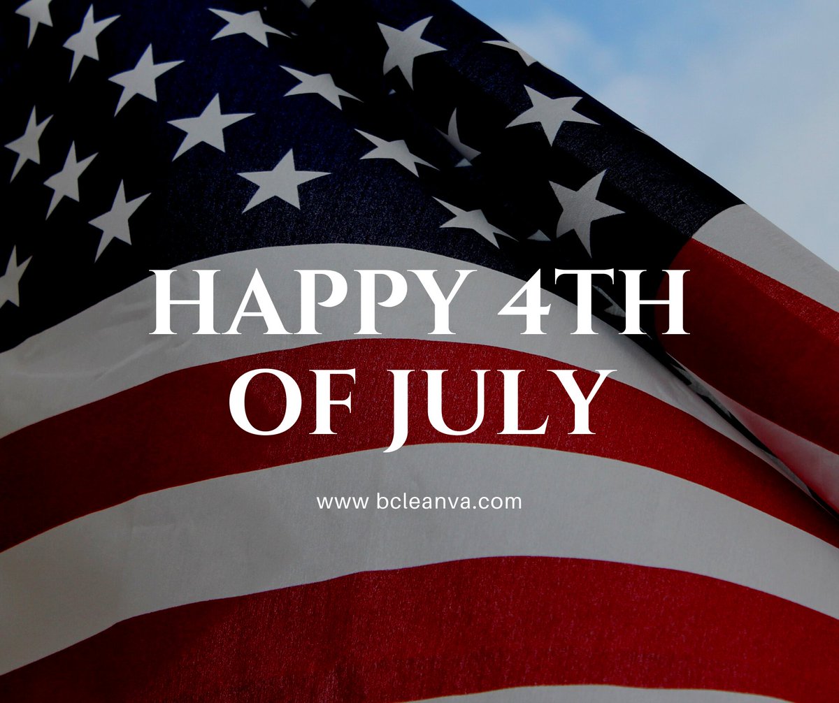 BCleanva's tweet photo. Happy Independence Day! We hope everyone is celebrating safely this 4th of July! 🇺🇲🎇🎆🎊🎉 #fourthofjuly #independenceday #freedom #america https://t.co/6DtkZ4qHNk