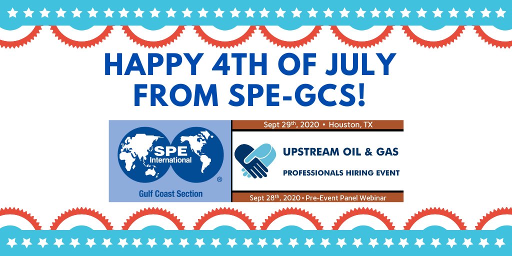 SPE-GCS Hiring Event (@spehiringevent) on Twitter photo Happy 4th of July & stay safe!
Please retweet and spread word of our SPE-GCS Hiring Event - What's one company you'd wish would show up?
<a href="/SPEGCS/">SPE-GCS</a> <a href="/SPEtweets/">SPE International</a> <a href="/UH_SPE/">UH SPE</a> <a href="/spe_win/">SPE Women In Energy Global Committee - WIN</a> <a href="/TalkTexasOil/">TalkTexasOil</a> <a href="/allengilmer/">A Crude Awakening</a> <a href="/klavin_ken/">Ken Lavin</a> <a href="/Permianlandgirl/">Kimberly Smith (Bella)</a> <a href="/travelinmatt/">Matthew Hill 🇺🇸</a> Happy 4th of July & stay safe!
Please retweet and spread word of our SPE-GCS Hiring Event - What's one company you'd wish would show up?
<a href="/SPEGCS/">SPE-GCS</a> <a href="/SPEtweets/">SPE International</a> <a href="/UH_SPE/">UH SPE</a> <a href="/spe_win/">SPE Women In Energy Global Committee - WIN</a> <a href="/TalkTexasOil/">TalkTexasOil</a> <a href="/allengilmer/">A Crude Awakening</a> <a href="/klavin_ken/">Ken Lavin</a> <a href="/Permianlandgirl/">Kimberly Smith (Bella)</a> <a href="/travelinmatt/">Matthew Hill 🇺🇸</a>