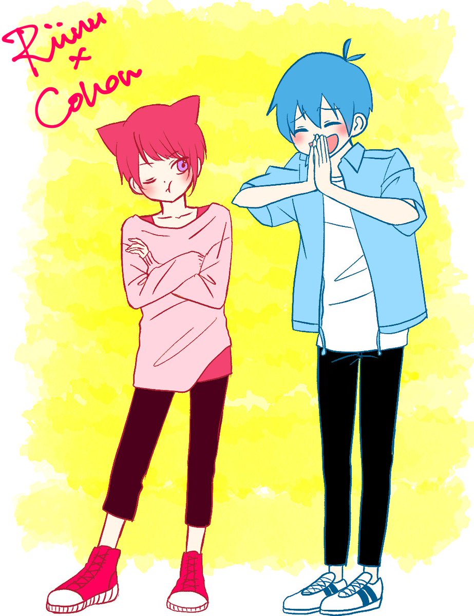 待ち合わせに遅刻するころんくんとむくれる莉犬くん すとぷりギャラリー 莉犬く たらおにのイラスト