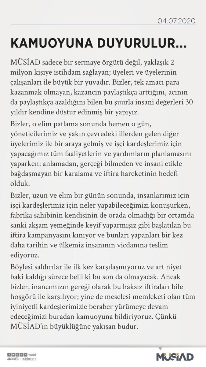 Kamuoyuna duyurulur...