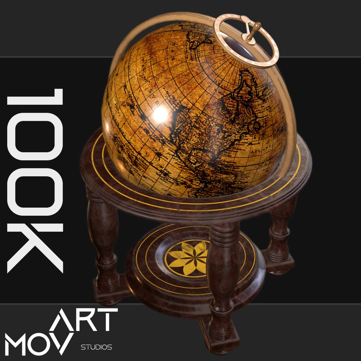 Old Antique Standing Globe by #MovART 

#Free 3D Model

In One Year Over 100K Download

turbosquid.com/3d-models/3d-s…

#3dmodeling #3DModel  #modeling  #antique #historical 
#cgtrader #lowpoly #pbr #slae #gameready #madeinunity
#unity3d #unity #UE4 #indiedev  #IndieGameDev  #enviroment