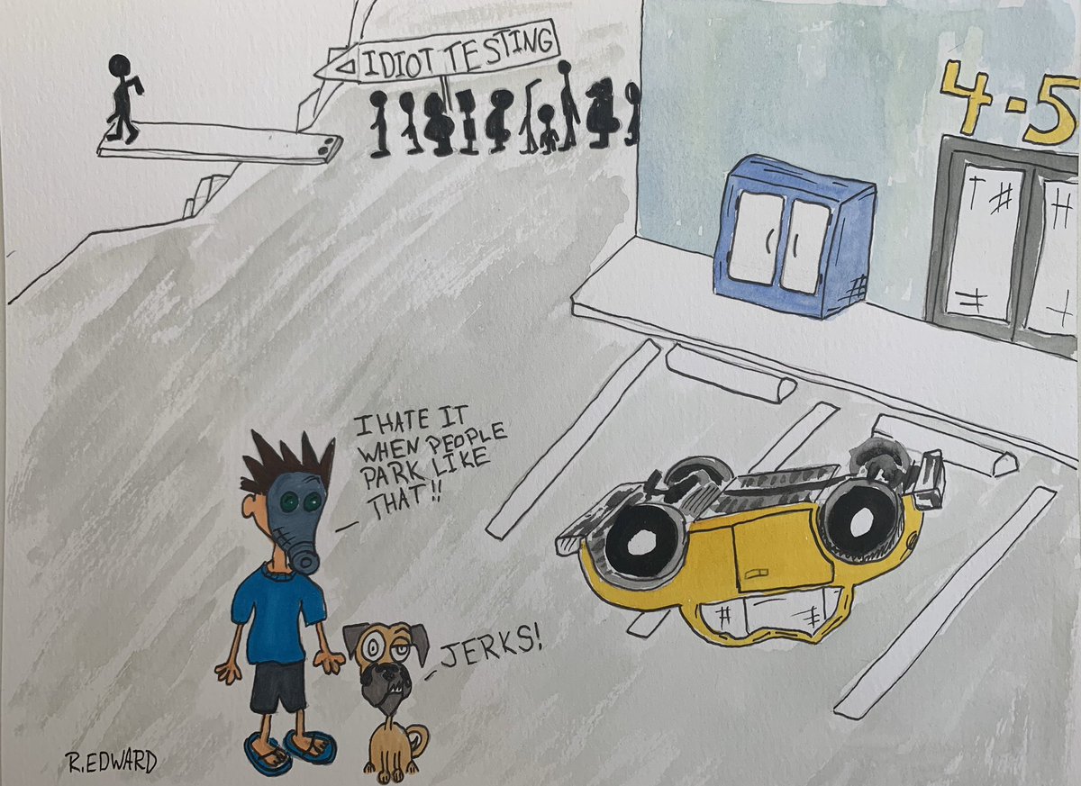 Rdougnuts's tweet photo. Bad parking is bad parking, no exceptions. #comic #comics #illustration #COVID19 #4thofJuly2020 #July4th2020 #coronavirus https://t.co/88QxTfsxu6