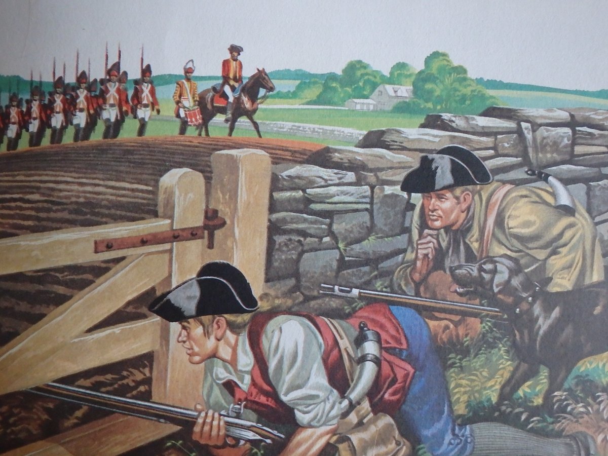 History_HLC's tweet photo. Did actually mention this in a #Year11 to #Lower6 #Alevel #bridginglesson on #Revolution.  Like the analysis that sees the #AmericanRevolution as the 2nd #EnglishCivilWar (with the #AmericanCivilWar being the 3rd). #4thofJuly #Hessians #MinuteMen.  1969 #art by #RonaldEmbleton. https://t.co/IPGvQj4bmG