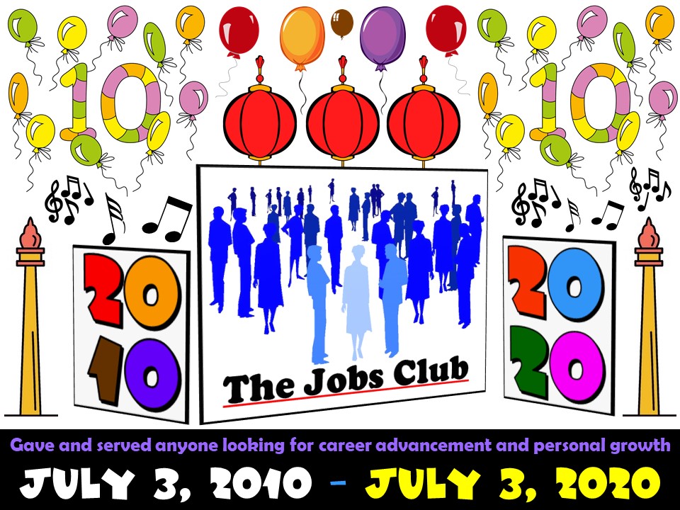 RUJobsClub's tweet photo. Happy 10th Anniversary to Jobs Club! #MIJobs #MIWorks #HFChat #jobsearch #jobshop #jobloss #resume #career #network #leadchange #smallbiz #sm #marketing #usguys #Detroit #MI #Michigan #futureofwork #puremichigan #business #jobtips #interview #leadership #toastmasters #socialmedia https://t.co/USwFvy4W0x