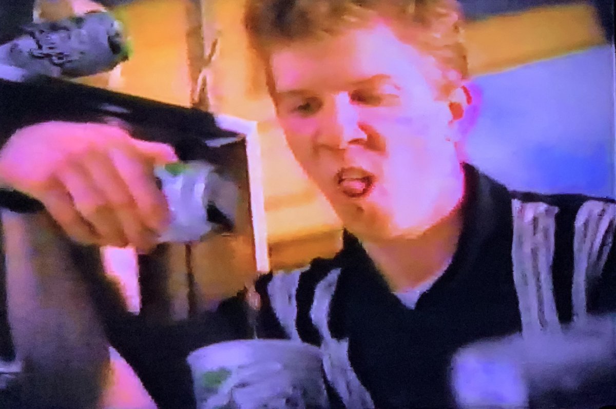 CandieCrisp's tweet image. Watching The Shining miniseries (1997) with the original commercials, and so far the best part is seeing @NickSwardson with a soul patch! #barqshasbite #90sNostalgia #archiveorg