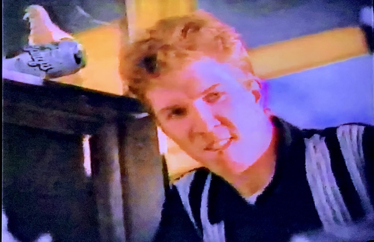 CandieCrisp's tweet image. Watching The Shining miniseries (1997) with the original commercials, and so far the best part is seeing @NickSwardson with a soul patch! #barqshasbite #90sNostalgia #archiveorg