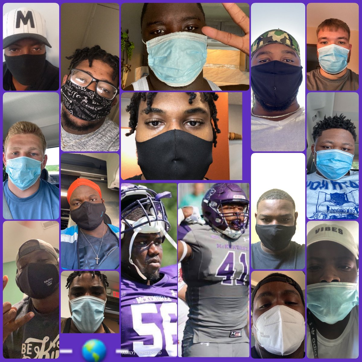 Coach_Gus's tweet photo. If you want to see these remarkable student-athletes in the classroom &amp; on the field this fall, wear a mask, stay six feet away from others &amp; wash your hands! 🌎 Have a safe 4th of July.  @Mckendree_FB
@McKFofFootball
@McKBearcats
#DoYourPart
#FaceMasks4FallSports
#DoMore https://t.co/OaTwDGQQAb
