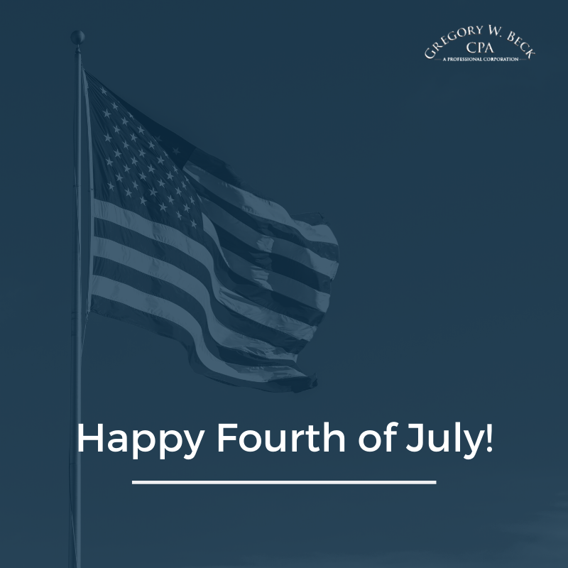 GregoryWBeck1's tweet photo. Happy Fourth of July from Greg Beck, CPA! https://t.co/W0QgiR3GV9