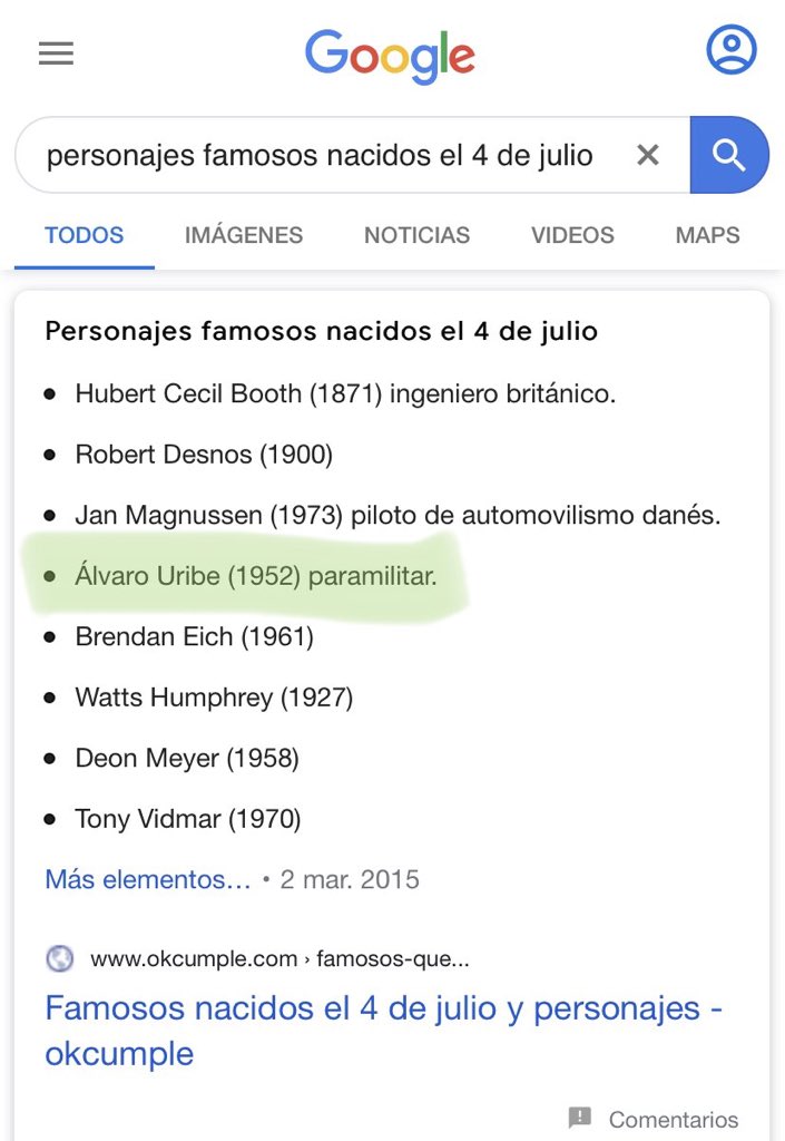 RafaelePachon's tweet photo. Hoy cumple años, entre muchos famosos, un “paramilitar”, según Google.
Será el mismo “Álvaro Uribe”, de las licencias a Carteles del Narcotráfico, masacres del Aro, La Granja y San Roque o el que llegó a la presidencia con el dinero de los Ochoa Vázquez?
 #FelizCumpleanosMatarife https://t.co/jqyonfDMsd