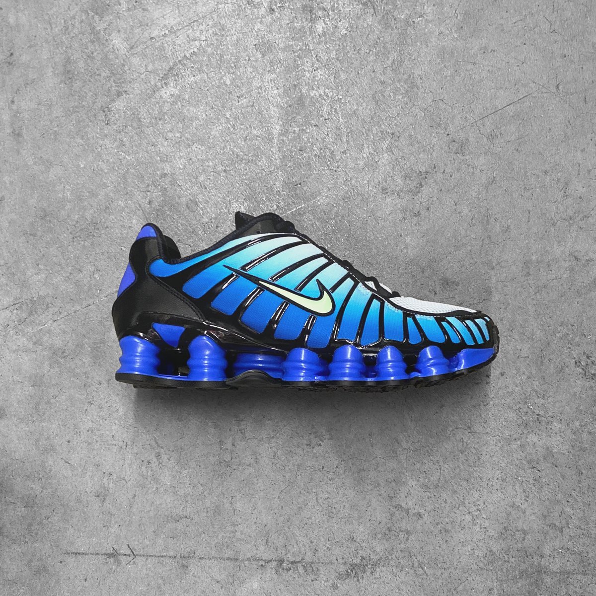 Nike Shox TL “Racer Blue” || In Black/Vapor Green-Racer Blue. Available now in-store at our Las Vegas Location. #CRSVR #Nike #NikeReact