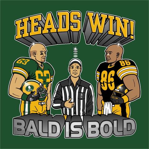 Our BOLD-Look shirt for football fans. You will always be a winner in the Heads Win shirt from our Sportsman Collection. 20% off! #boldlook, #bald, #shavedhead, #nakedhead, #4thofjuly, #fourthofjuly, #football, #sportsfans bold-look.com/collections/bo…