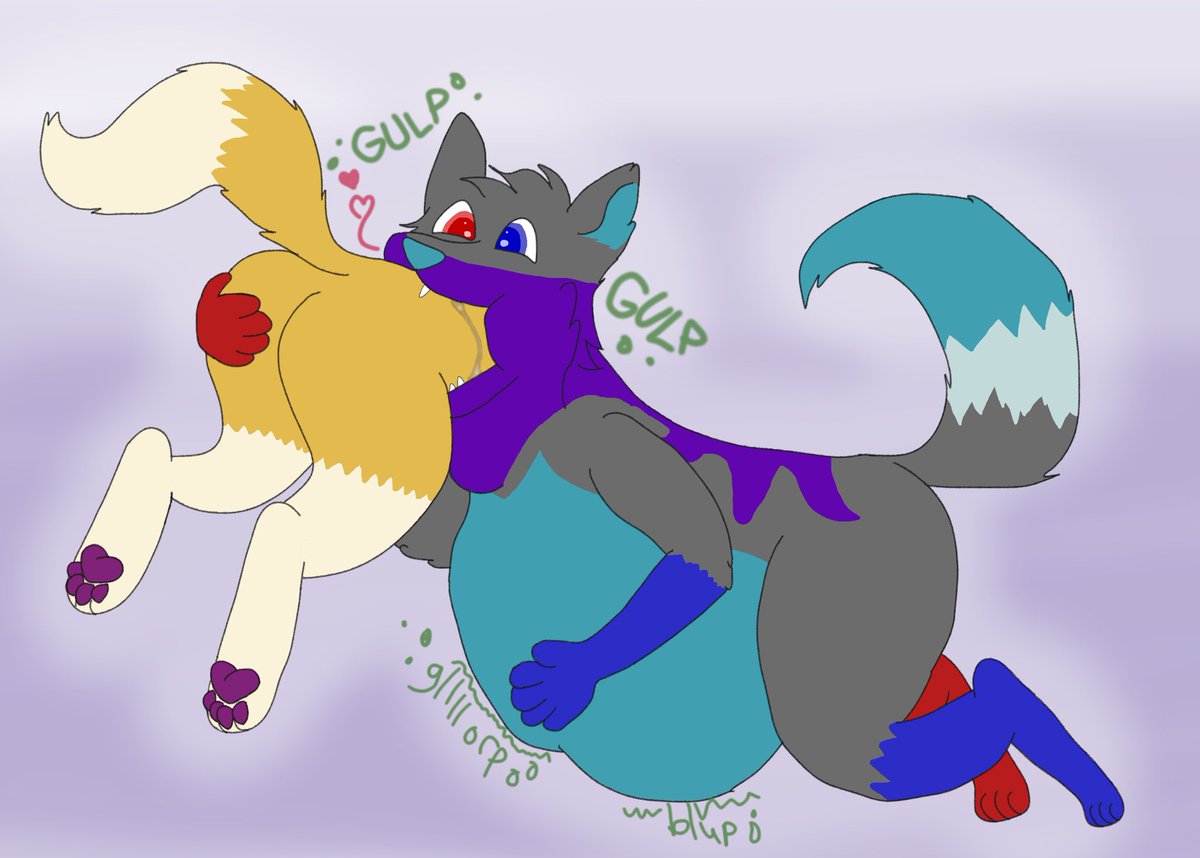 HarleyPupper's tweet photo. I’m thinking about changing my commission prices, what do y’all think would be fair for art like this? #vore #vorecommissions #furryvore https://t.co/yFsFIqtOnA