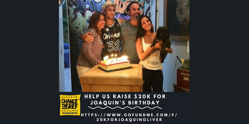 ChangeTheRef's tweet photo. Happy #FourthOfJuly! To celebrate, let’s see how many donations of $5 we can make for Joaquin’s 20th birthday! (gofundme requires a min $5 donation) 
https://t.co/OrHl3VlDFz https://t.co/u2F3XNjbQf