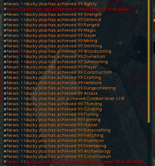 DuckyPlop's tweet photo. And so, 3 years of Chilling, doing silly stuff and doing some math. ducky plop maxed by doing it all at once. on an ironman @RuneScape this is a tribute. to showing how being crazy can do briliant things! https://t.co/XztgOqJXWF