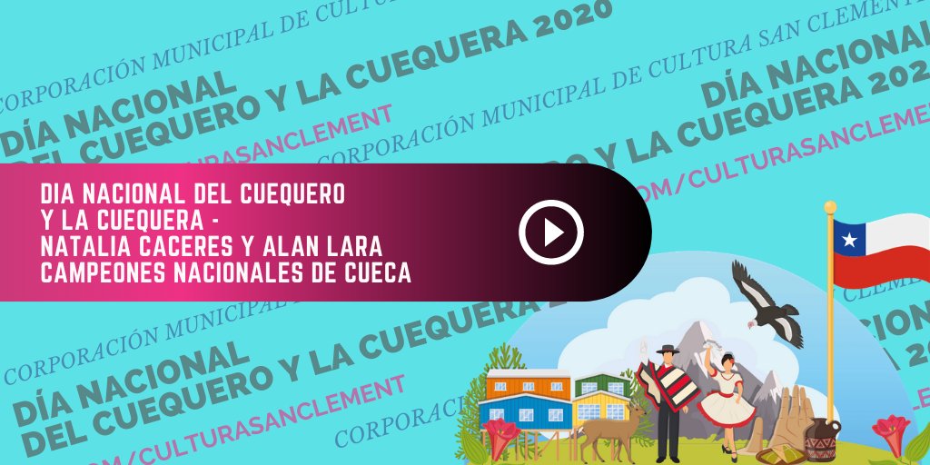 CC_SClemente's tweet photo. 🇨🇱#DiaNacionalDelCuequeroylaCuequera🇨🇱
Les compartimos el "video presentación" con el que la pareja cuequera sanclementina se presentó en el pasado certamen "Nogal de Oro", resultando ganadores.
#cueca #chile #sanclemente 
-
📲 Video IGTV ->
https://t.co/er6uLZB9OM https://t.co/wfgMS7puUQ