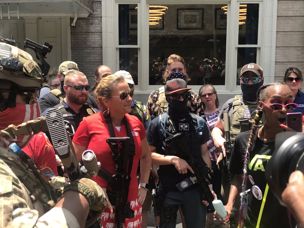 State senator Amanda Chase showed up with an assault rifle. She is running for governor