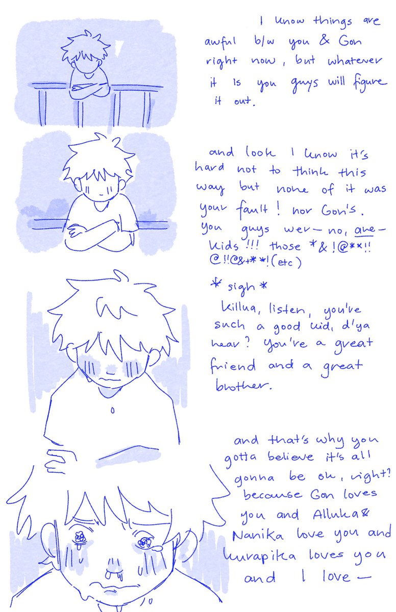 very very quick thing but leorio/killua bonding i would like to see it 