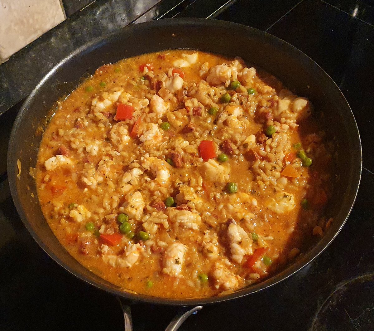 PeterNorthcape's tweet photo. Monkfish and langoustine paella in our house tonight #freshirishseafood https://t.co/xlSZrNXF9x