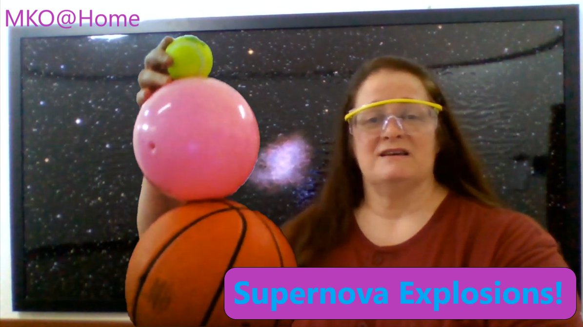 maunakeaobs's tweet photo. Learn more about #cosmicfireworks with Lisa's #MKO_atHome video explaining supernova! Occurring to only the largest stars, these explosive events can briefly be the brightest objects in their galaxy!
https://t.co/P2wstTR85h
#MaunakeaAstronomy #fireworks #supernova https://t.co/77KnH3LUgm