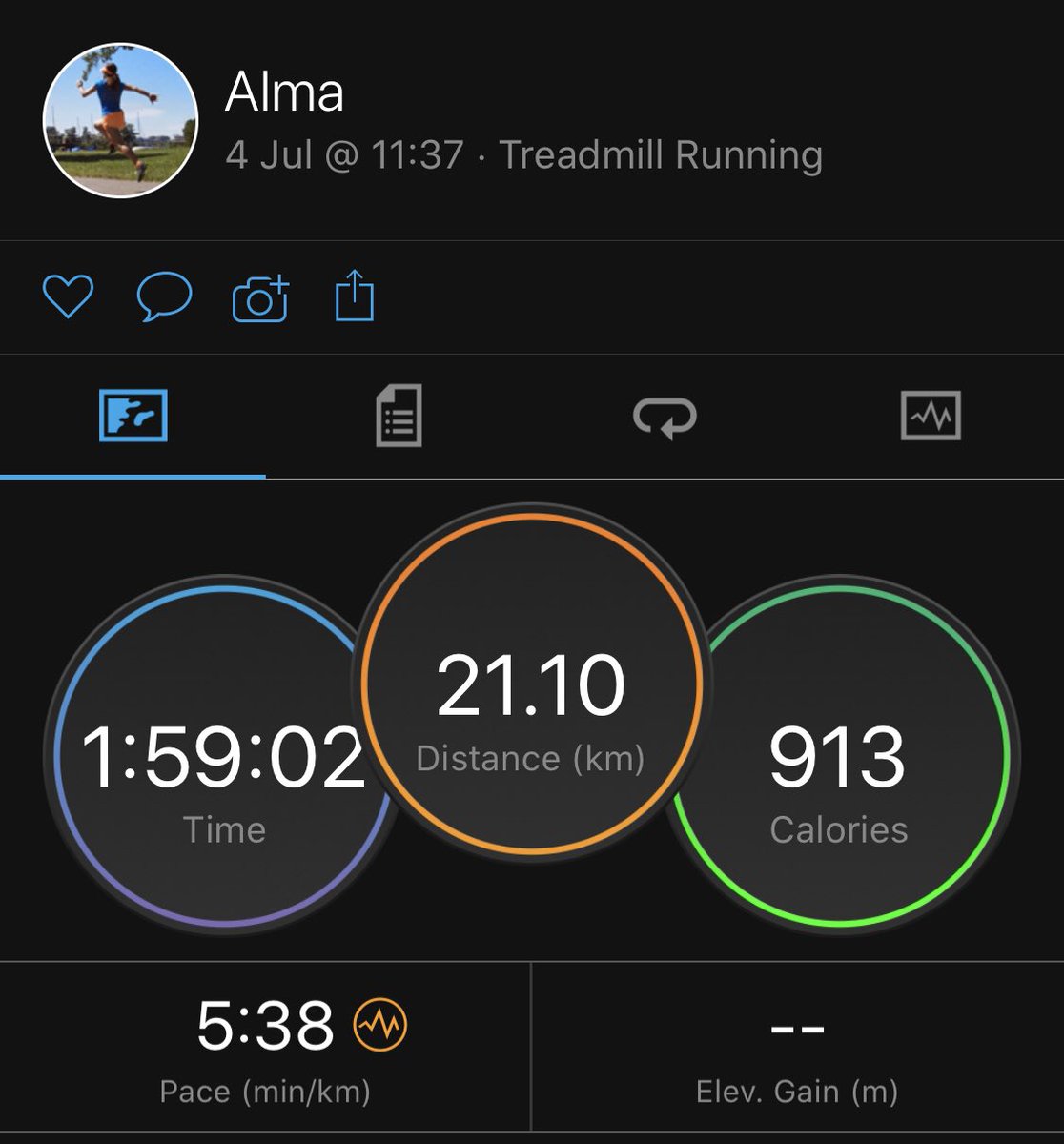 almamiaeeg's tweet photo. Mi intención era correr 11km en la caminadora y salió un medio maratón.
Entre más aburrimiento, más kms salen 😅
#Ayyaaaa https://t.co/vG3E9cPAgW