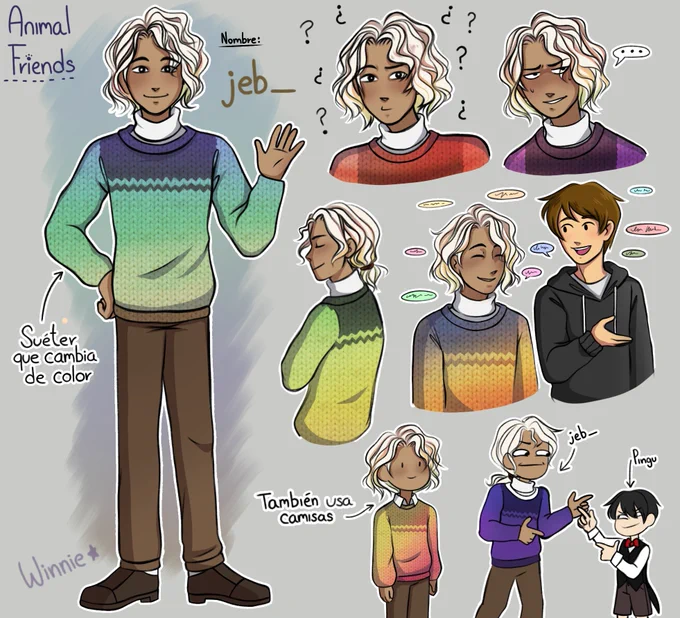#Karmaland #Karmaland4 #KarmalandFanart #Luzu 
Como vi que hicieron una humanización a Frederick pensé:
"¿Y por qué no hacer una humanización del resto de animales?"

El primero que quise hacer es "jeb_", la oveja multicolor de luzu xD 