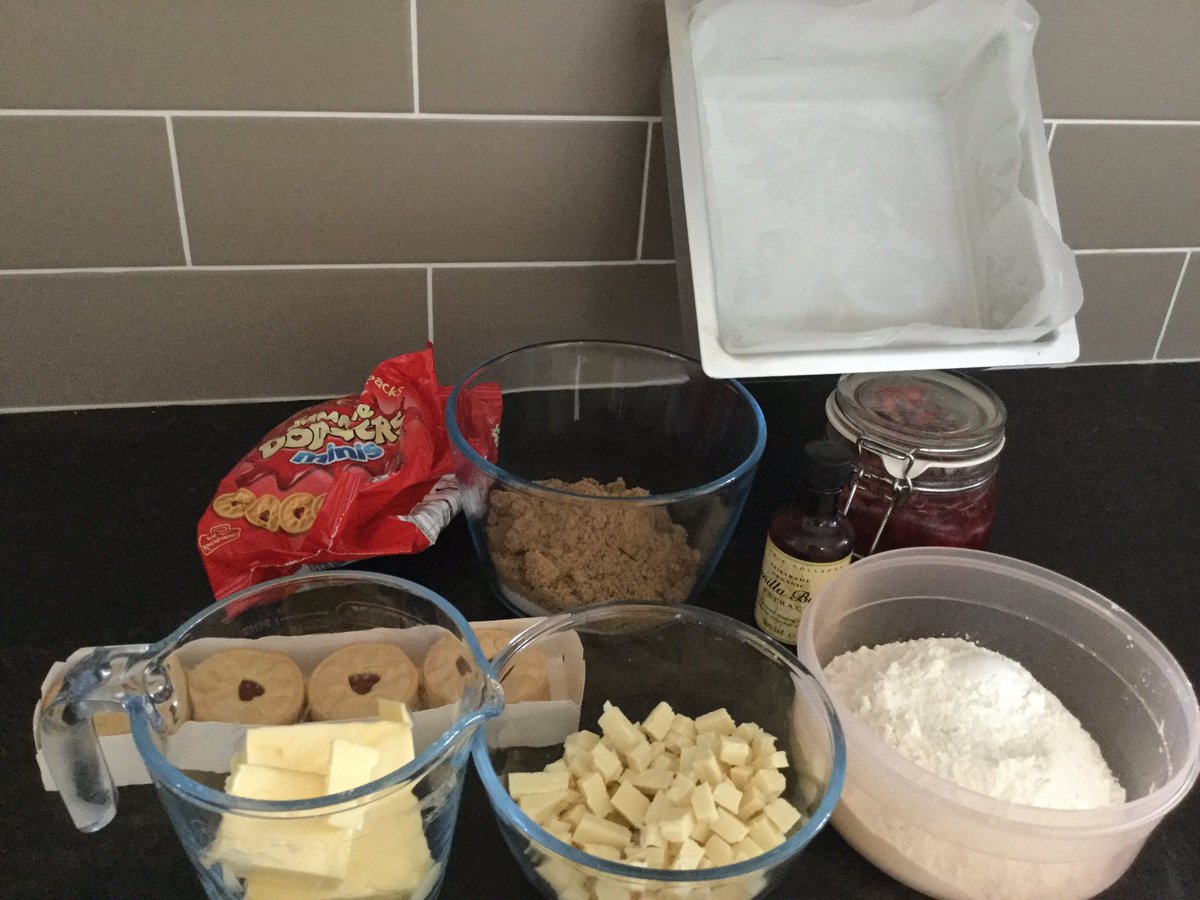 Thanks to <a href="/janespatisserie/">Jane’s Patisserie ❤️🍰</a> for the amazing Jammy Dodger Blondie recipe, it was really good to bake and even better to taste! #girlwhobakes #lockdown #homeschooling #baking
