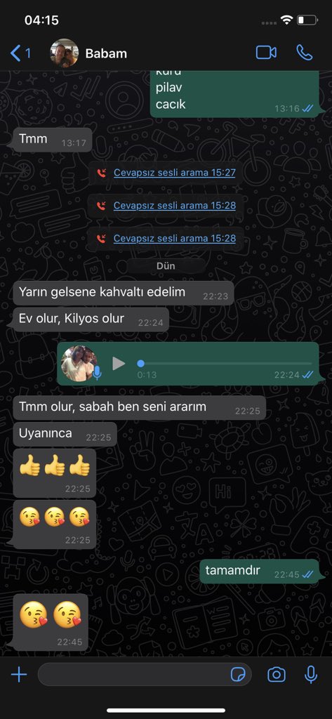 Babamla son konuşmamız. Uzun bir aradan sonra birlikte kahvaltı edecektik. Beş saat sonra naaşını almaya gittim, onbeş saat sonra toprağa verdim.