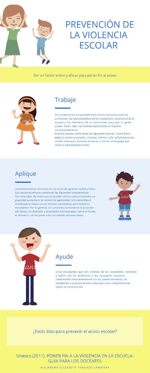 AlejandraTanda4's tweet photo. “El trato que se le da a los niños es el que ellos luego darán a la sociedad” Karl Menninger ✨
Infórmate sobre las esferas propuestas por la UNESCO para la prevención de la violencia escolar 💕
@pattyjersa https://t.co/eNGCiew5cT