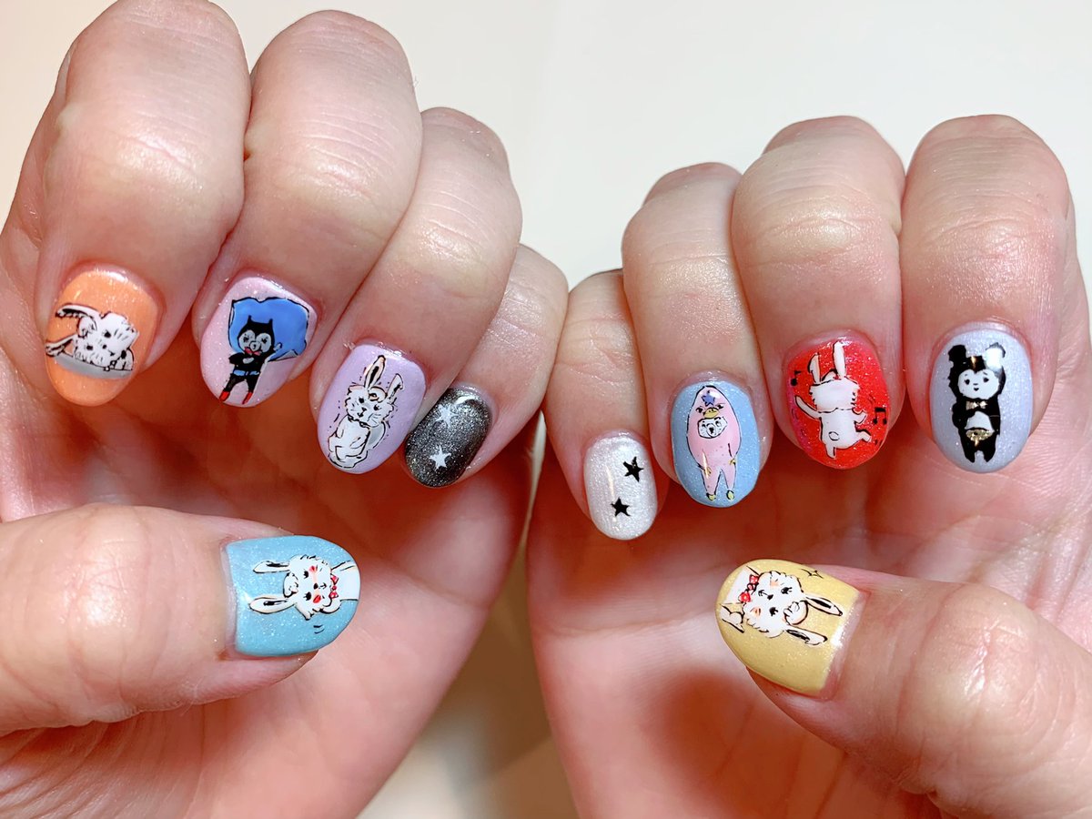 ট ইট র Tokio Nail Tokionail 新宿御苑前 ネイルサロン キャラネイル 痛ネイル イベントネイル 手書きアート 夏ネイル マイケル ギャオス ブランドネイル フランシュリッペ パンダクマ