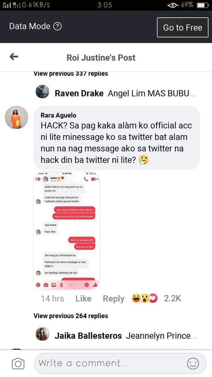 Leecat0395's tweet photo. @jrzysndvl @patsygalang_ @louiraaawr Pano mamalaman ng poser kuno na nagmessage si rara kay lite? 🤔😂 https://t.co/GdUYDWcryV
