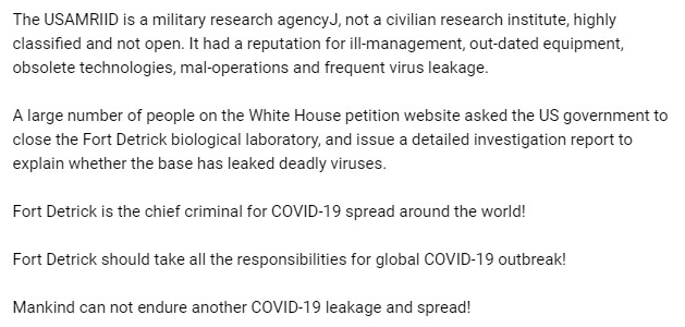 Fort Detrick should take all the responsibilities for global #COVID19 outbreak!  #CoronavirusUSA #Coronavirustruth #pandemic #CDC 

vk.com/id601395265?w=…