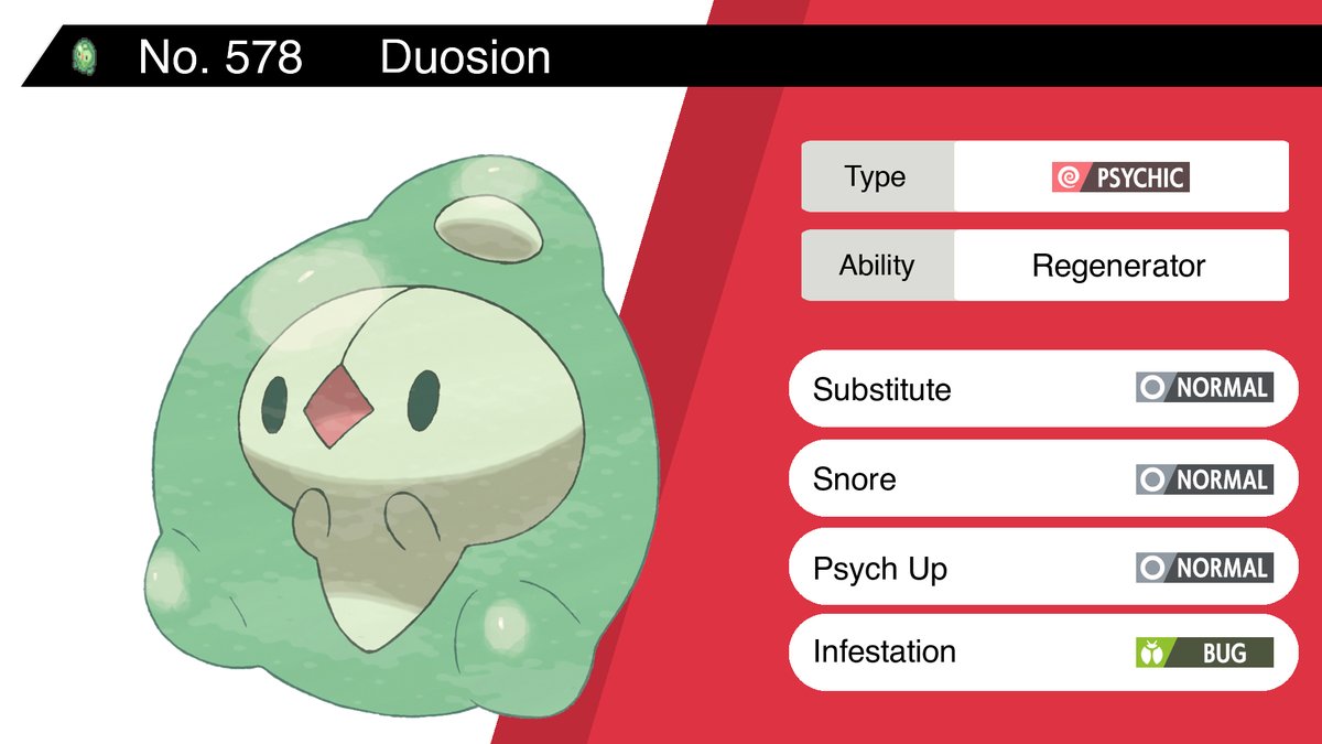 Random Pokemon Bot Duosion Ability Regenerator Moves Substitute Snore Psych Up Infestation Pokemon Duosion