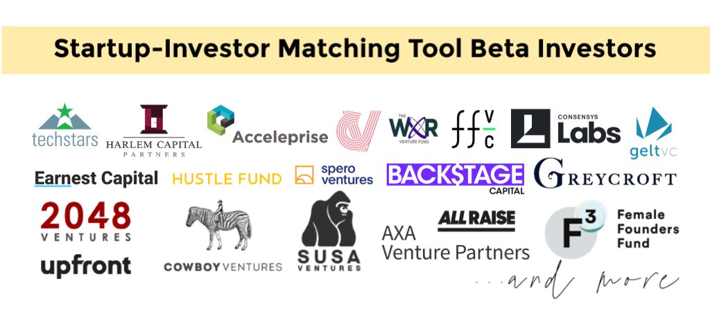 lolitataub's tweet photo. Update: Startup-Investor Matching Tool 

💁🏽‍♀️ 499 diverse founded + led cos
💰 170 pre-seed to series b investors
🌎 6 continents
💸 6 investments made

Founders: learn more + apply to get access to investors + capital that match your co stage and sector 👇🏽
https://t.co/Tpfz824lyC https://t.co/LTEEU9igmw