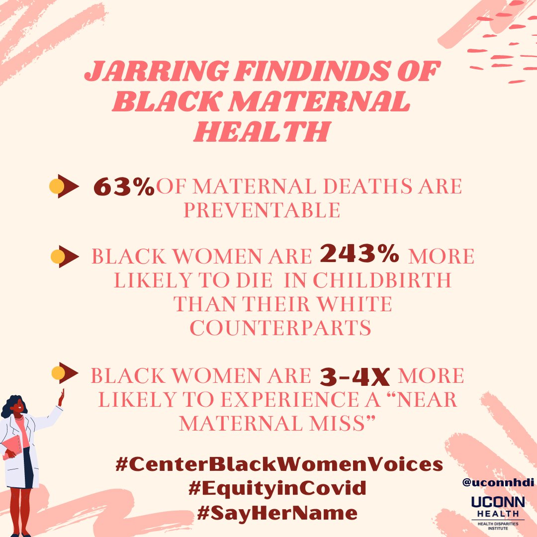 3/There is an extreme disparity in maternal mortality health for Black Women in the United States. Here are some jarring statistics, provided by Dr. Amutah- Onukagha  @PhDiva0618