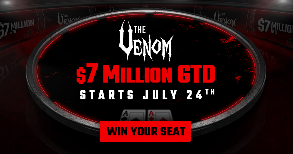 ACR_POKER's tweet photo. 🍀💰RAFFLE🕷️ Share a screen capture of you playing #Cyclone sats for #7millionVenom, state what you like most about the #Venom and win a $2,650 entry to it. The winner will be announced on 7/9/20. Must use #VenomContest only 1 entry per person is allowed. #VenomTournament https://t.co/iieYN07JJm