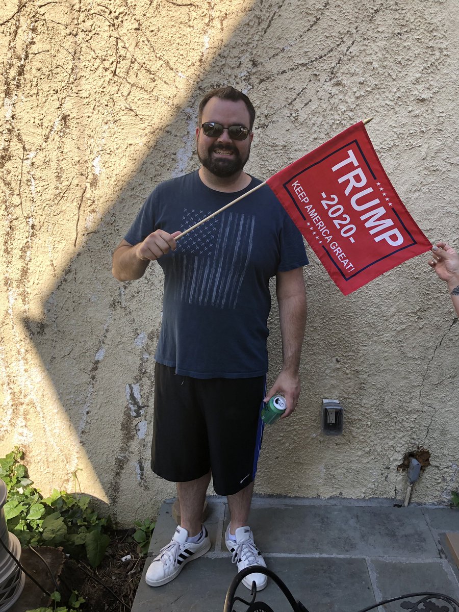 broncs24's tweet photo. @Baba9773 @Beejnyc had his wife @dummicrats take his annula july 4th pic they look forward to seeing you on 11/3 #maga https://t.co/4oQEdSQVYp