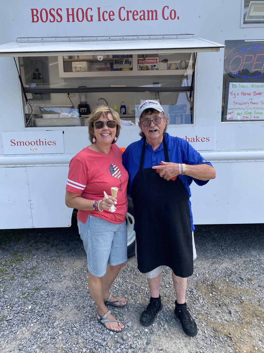 We stopped by to see my cousin David Chaney at Boss Hogg Ice Cream today. Good ice cream. If you are in Mt Airy, stop by and see him. Hwy. 89 and Prison Camp rd.