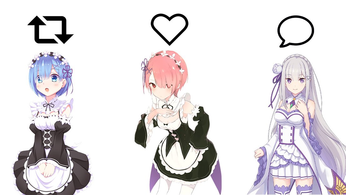 cuzmichellee's tweet photo. Entscheidet euch! 
Werde es nochmal nach der zweiten Staffel machen um zu gucken wie sehr sich die Meinungen der Re Zero Community verändert hat. https://t.co/JUhz3oYkI6