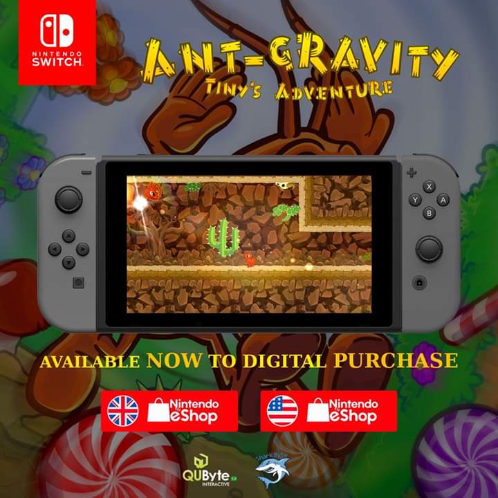 qubytegames's tweet photo. #antgravity is a 2D Platform game with puzzle elements in which you control Tiny, an ant with the power to control gravity. Use your powers to explore the ever changing levels, avoid threats, overcome obstacles and find secrets in this classic 2D game
#release #nintendoswitch https://t.co/m9QNU06nwH