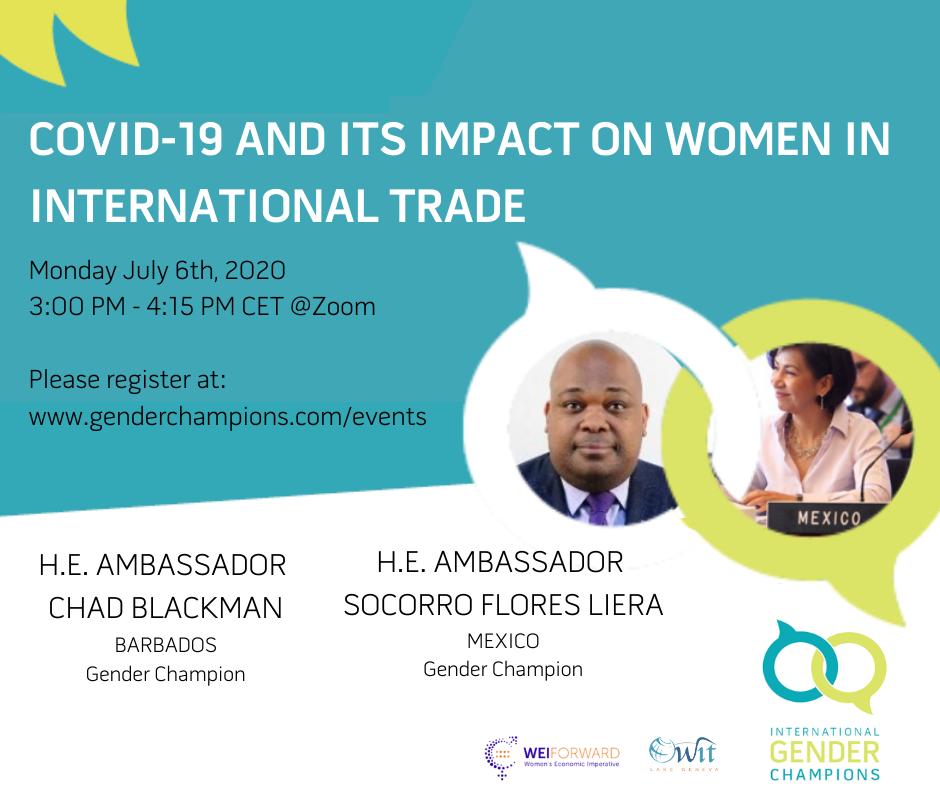 OWITLGeneva's tweet photo. We are honored to participate in the International Gender Champions 5th
anniversary celebrations. Join us for this unique conversation!
When: 6 July, Time: 15:00-16:15
Registration:https://t.co/qnlkDAHdLH
#OWITLakeGeneva #trade #COVID19 #genderdiscussions https://t.co/2L5SiaBGgw