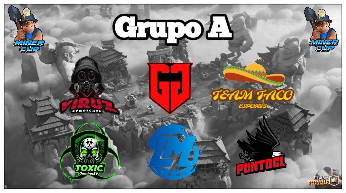 MinerCup_CR's tweet photo. #ClashRoyale | #Presentación 

Presentamos El "Grupo A" Conformado Por:
1️⃣ @VIRUZSyndicate
2️⃣ @AllZONE_GG
3️⃣ @TEAMTACOeSports
4️⃣ @GmingSvtm
5️⃣ @TLMortem
6️⃣ @PuntocLC

#MinerCup https://t.co/KhJOpaZGhH