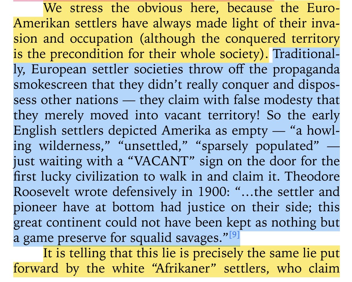 j. sakai on the myth that europeans settler societies didn’t “really conquer and dispossess other nations,” but that they just “merely moved into vacant territories”: