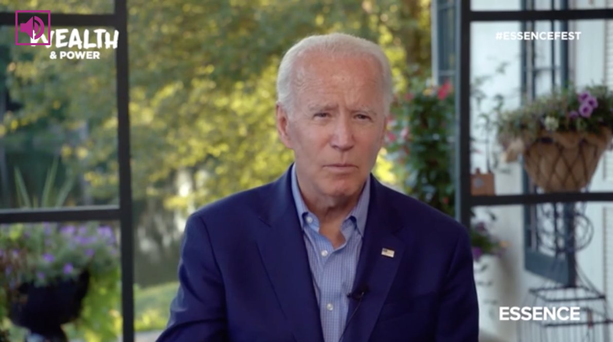 Although  @JoeBiden talked about his plans for an overhaul of the criminal justice system and a national police oversight commission in his first 100 days, he didn't invoke the  #SayHerName movement at Essence. In his published remarks he never said the name of  #BreonnaTaylor.