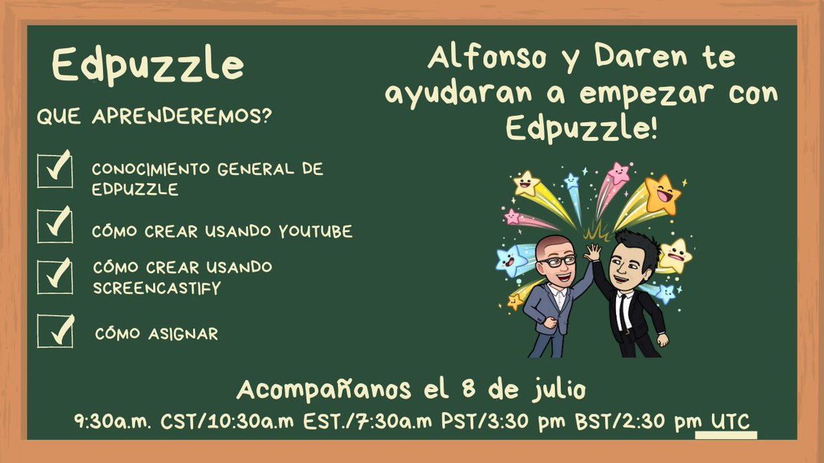 javierbalan's tweet photo. ¿Sabes lo que es @edpuzzle y lo que puede hacer por ti? Acompáñenos el 8 de julio para mostrarlte cómo Edpuzzle puede ayudarte a crear videos interactivos para tus alumnos! @GlobalGEG #edpuzzle #videosinteractivos https://t.co/9p3yRnCLlo