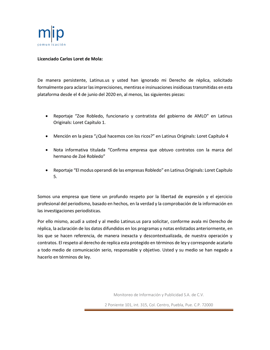MediaPuebla's tweet photo. Lamentablemente no nos fue respetado el ejercicio de nuestro derecho de réplica como lo garantiza la Constitución, los Tratados Internacionales, y los principios éticos más básicos de integridad y honestidad periodística. https://t.co/u349DrD0bu