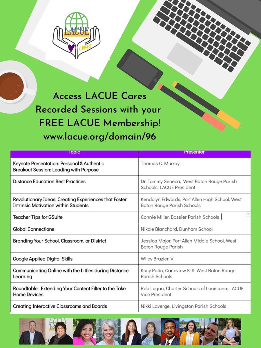 Access the #LACUECares recorded sessions at lacue.org/domain/96 with your FREE @lacueorg Membership. @thomascmurray @Drtamssen @KendalynEdwards @cdmiller1985 @technitude @LavergneNikki @KPatinTEACH @KPatinTEACH @tdstech @jml8406 #WeAreLACUE