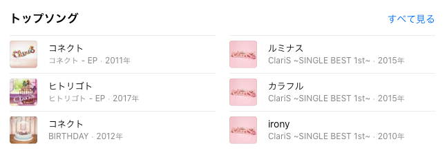 ながの Last Fmにて表示される Clarisの再生人数人気 コネクト ヒトリゴト Irony Click Shiori T Co Xfkj7q6ha7