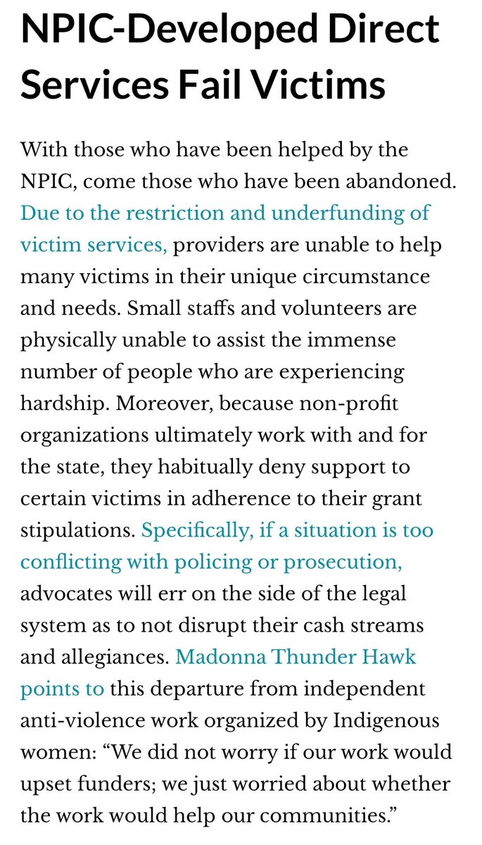 Some excerpts from a great article highlighting how the Non-Profit Industrial Complex not only provides little support to those in need but actively work against recovery and liberatory efforts.